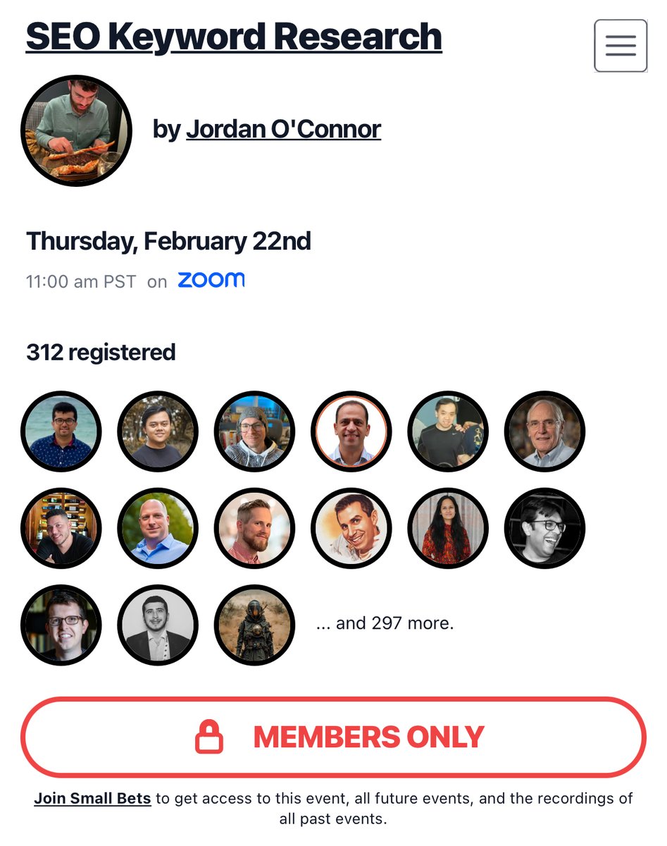 SEO Keyword Research Brand new class tomorrow by @jdnoc. Join us to learn how to find viable business opportunities by evaluating interest, competition, and relevancy based on Google keyword research. Register: smallbets.com/event/d9441381…