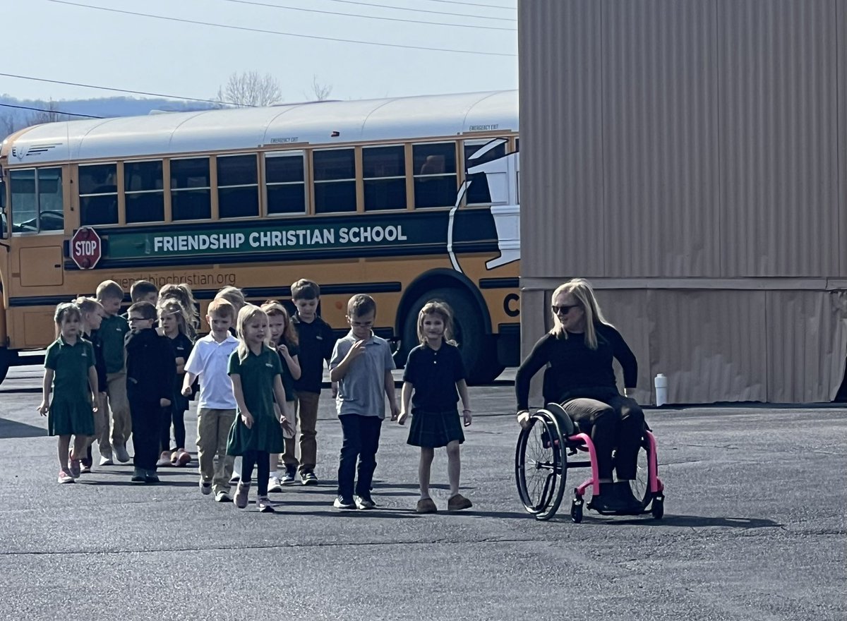 In_My_Wheels's tweet photo. “It’s wheelchair day” one elementary student described to his class. “Spend a Day In My Wheels” at Friendship Christian School 2024 was a success! From Kindergarten to 12th grade everyone learned something about accessibility awareness. #ChangingTheWorld #NeverGiveUp https://t.co/guNsTXBqqa