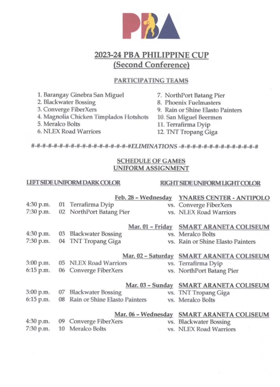 Pba schedule 2020 philippine cup deals