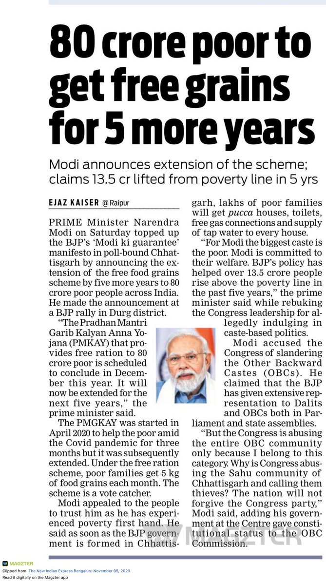 NehaKoppula's tweet image. Fact: 80 crore people of the “World’s fifth largest economy” have to depend on 5kg free food grains to deal with their hunger

#ModiMadeDisaster #AmritKaal