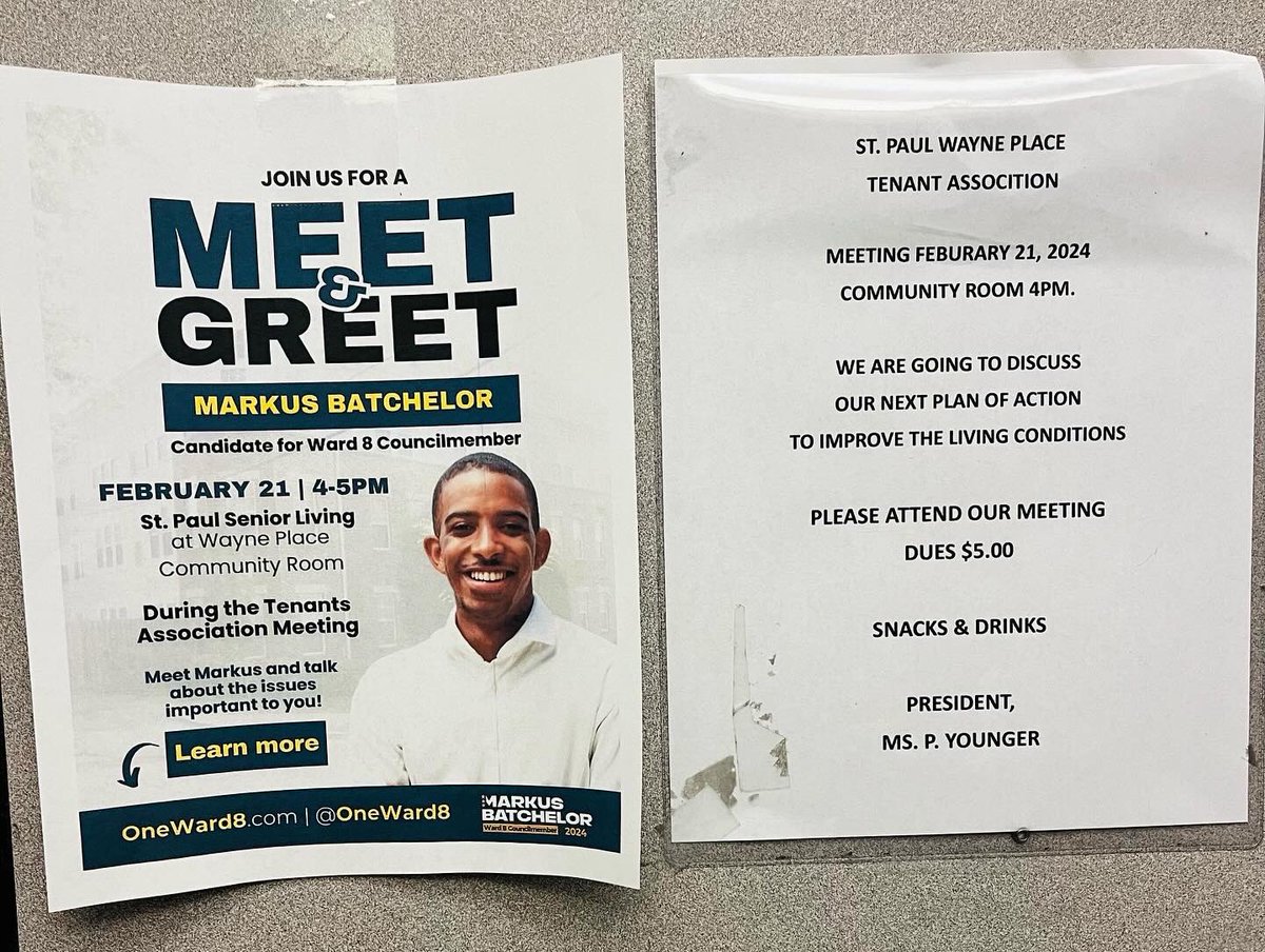 MarkusforDC's tweet photo. Listened to our seniors at today’s Meet + Greet at St. Paul Senior Living on Wayne Place!
I served this incredible community of elders a decade ago on the ANC. For years, they’ve fought for better conditions and government hasn’t had their backs.
Help is on the way. #OneWard8 https://t.co/pL0jOks4Hb