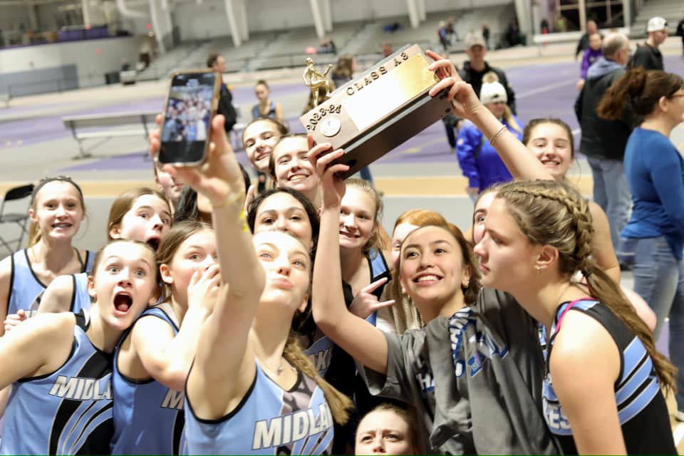 MidlakesX's tweet photo. SECTIONAL CHAMPS!!! Girls go back-to-back as Section V Class A3 Champs, boys have some strong performances for a top 5 finish. New school records from Kianna Naval in the long jump, Hailey Barber in the weight throw, and Aiden Bryant rebreaks his long jump record. States Qs next! https://t.co/fDzjNF06ZA