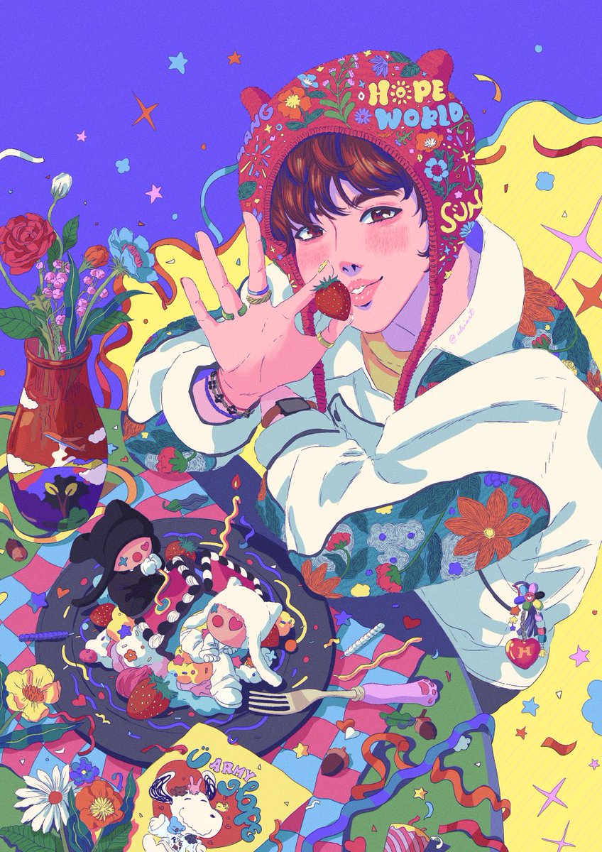 「Late to the party but #HappyHobiDay  Lab」|ulsi⁷ Shopee Open ⛅️💜🔕のイラスト