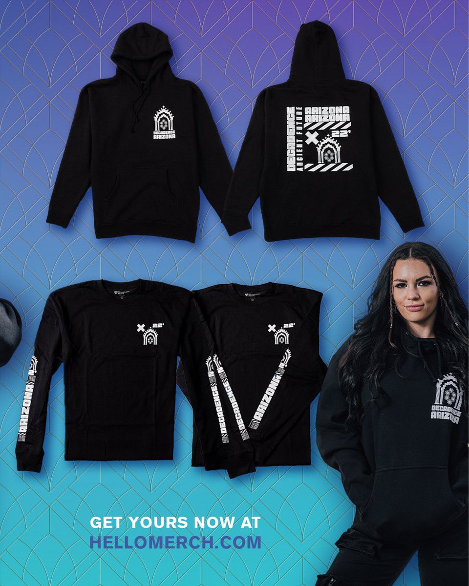All the cool kids are reppin’ this icy merch from Decadence 🥶 We see that for you too in your future 🔮 Missed the merch booth at Decadence ‘22 or ‘23? Don’t worry, you can still get yours now at hellomerch.com!