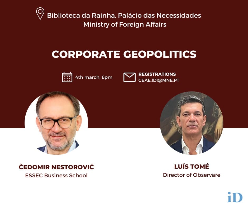Join <a href="/cedanestorovic/">Cedomir Nestorovic</a>, Professor of #Geopolitcs at <a href="/essec/">ESSEC Business School</a>, for an insightful fireside chat on March 4th at the historic Biblioteca da Rainha do Palácio das Necessidades as he leads the discussion on the complexities of corporate geopolitics in today's dynamic landscape.