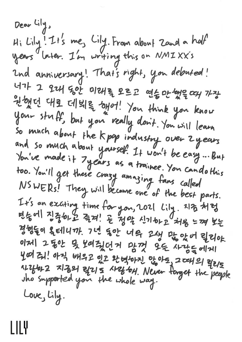 [📓] Dear my #LILY

2021년 8월 9일 월요일 Finesse를 촬영한 릴리에게, 2024년 2월 22일 목요일 NMIXX 릴리가

#NMIXX #엔믹스
#릴리 #LILY
#NMIXX_2ND_ANNIVERS2RY