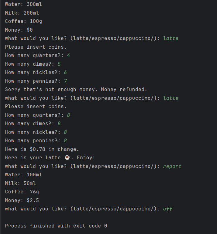 HoneyDevs's tweet photo. Day 16 Complete! Learned OOP in  Python and completed a course exercise - Coffee Machine -  to demonstrate this.  Previously we had completed the procedural programming version of this activity. #100DaysOfCode #Python https://t.co/y1Q5i7gdCm