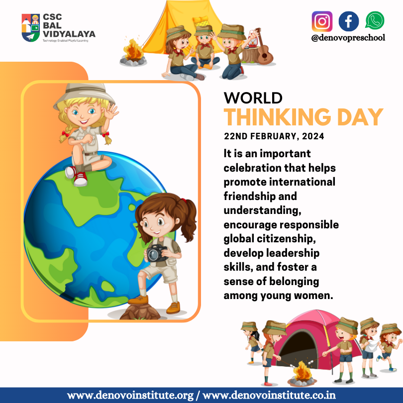 denovopreschool's tweet image. @ceo_csc @PatankarRishi @VivekKu00544358
@Piyush40160833 @mmpant @dintya15
It's World Thinking Day, a day to inspire girls and young women to think globally and act locally! Wishing everyone a day filled with positivity and empowerment!
.
#happyworldthinkingday #scout #preschool
