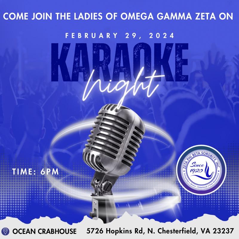 OGZetas's tweet photo. Catch us at Ocean Crab House on Thursday, February 29th from 6:00-9:00pm. Karaoke begins at 7:00pm so don’t be late! https://t.co/dmGtOaotAy