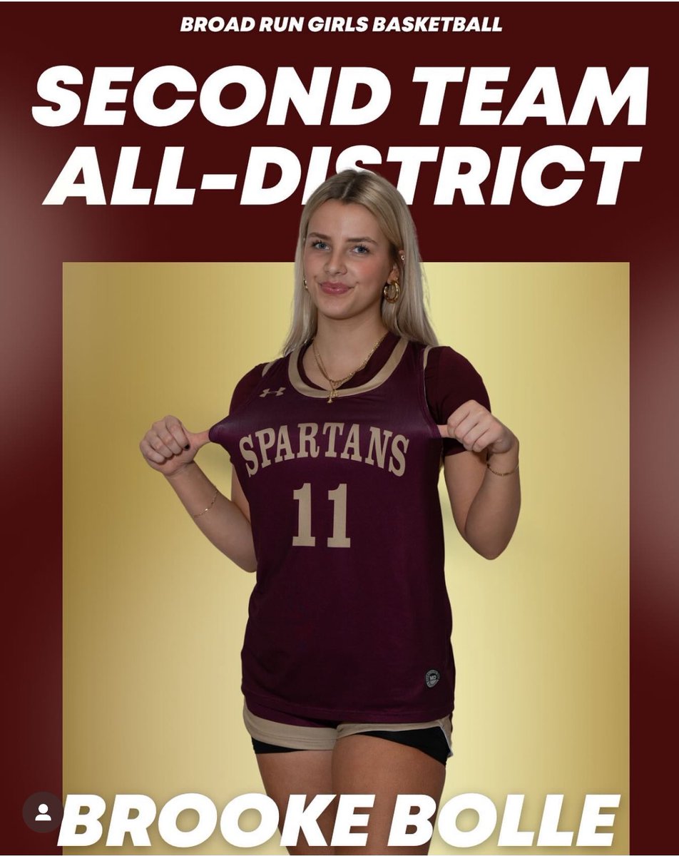 broadrun_gbb's tweet photo. Congrats to the following athletes for Catoctin District Second Team honors!

Sienna Bhide 
Brooke Bolle 
Ella Hussein

A special shout out to Ella for also making the All Defense Team!

Way to go Spartans! 

@BRABC_Info https://t.co/KKz9TVtBG7