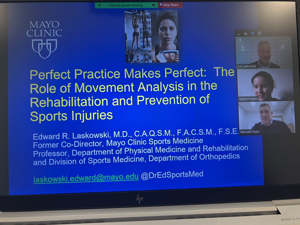 Had a great time talking with 2 SpR SEM trainees today: Dr Michael Ryan <a href="/SSCSantry/">UPMC Sports Surgery Clinic</a> <a href="/sscsportsmed/">SSC Sports Medicine</a> &amp; Dr Valerie Hayes <a href="/edsvuh/">SVUH ED</a>, on the importance of ensuring proper movement patterns in the rehab and prevention of sports injuries! <a href="/MayoClinic/">Mayo Clinic</a> <a href="/mayoclinicsport/">Mayo Clinic Orthopedics and Sports Medicine</a> <a href="/FSEM_IRL/">Faculty of SEM</a> #exercise