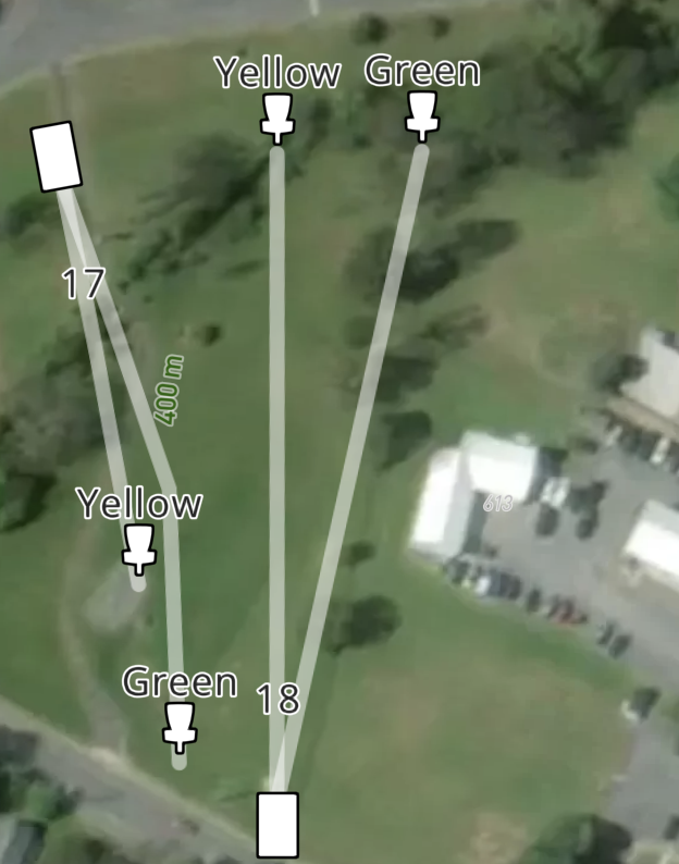 butterdiscgolf's tweet photo. Yellow 406' with OB 10' in front.
Green is 416' with OB all on the right and a mando before the building.

Parked yellow with Champ Beast and Champ Roadrunner
C1 Green with my PL Rift

What a frigging round.

#discstore #discgolf https://t.co/Qi4syTGVMa