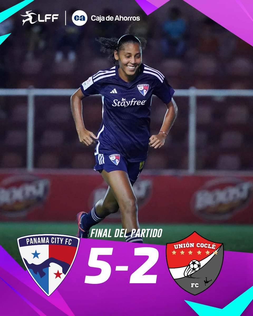 lffpanama's tweet photo. ¡GOLEADA DE PANAMÁ CITY!

@panamacityfc_ 5-2 #UnionCocleFC 

⚽️ A. Quintero (3), I. Fernández, M. Rosas (PAN)
⚽️ A. Robles, G. Rodríguez (COC)

#LFF | @CajadeAhorrosPA https://t.co/mkXzDyq3yX
