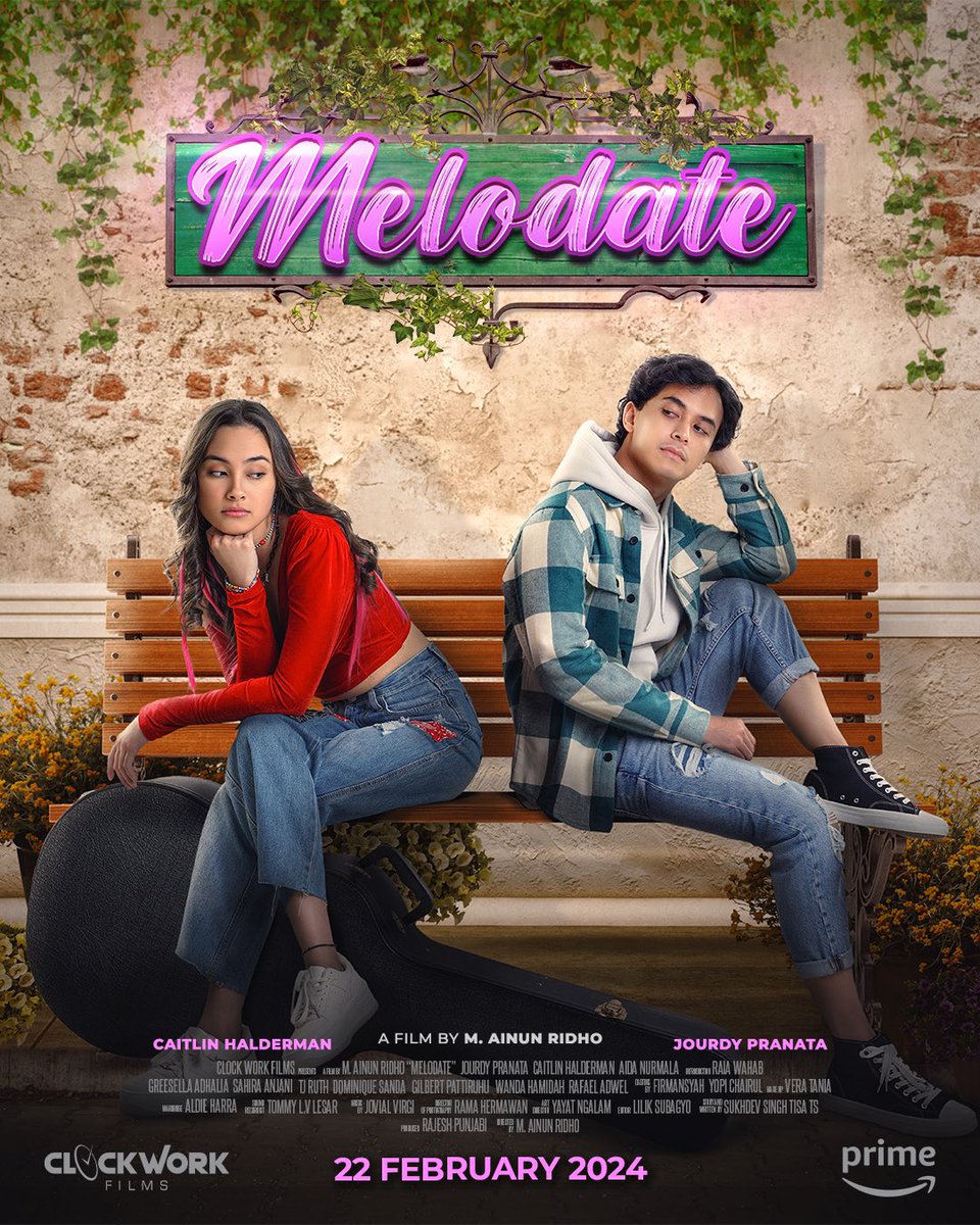 MDEntertainment's tweet photo. Caitlin Halderman udah siap menghadapi cobaan pahit: jatuh cinta sama anaknya si ibu asrama yang galak abis. film Melodate, turut dibintangi Jourdy Pranata dan Greesella Adhalia, UDAH TAYANG di @primevideoid.
#Melodate
#FilmMelodate
#ClockWorkFilms https://t.co/Nf4vZX1f8L