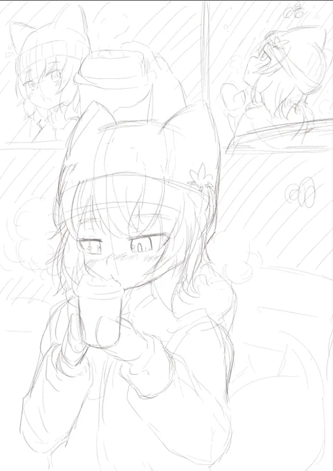 引っ越しの関係で、完成が春になっちゃいそうなのでラフ上げとく🍁🐺

#東方Project #犬走椛 