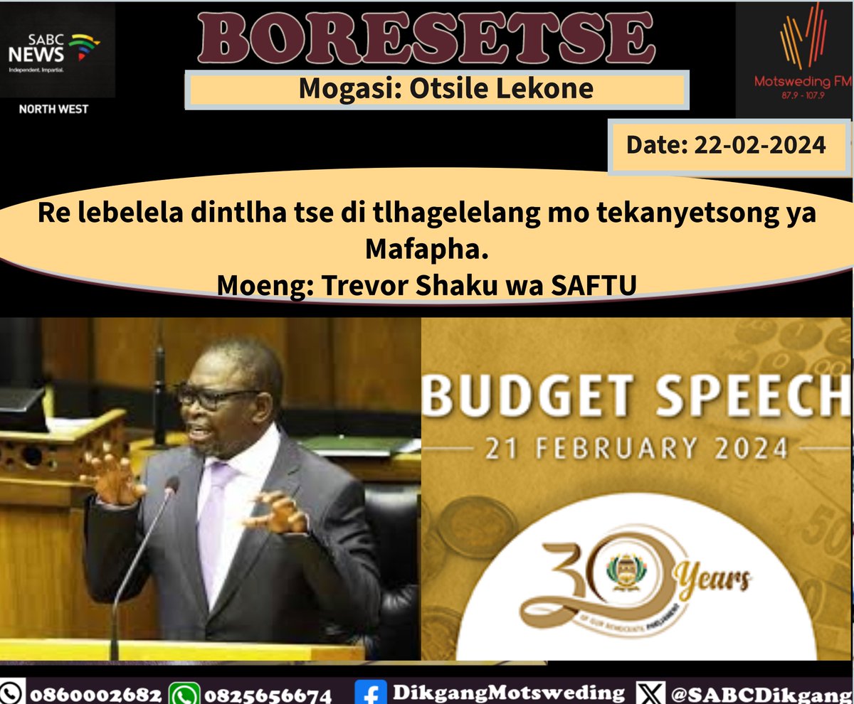 SABC_Ditaba's tweet photo. #BORESETSE @moepengkorogo
@motswedingfm #sabcnews
@05h00-06h00 https://t.co/Z5mDIFCWxW