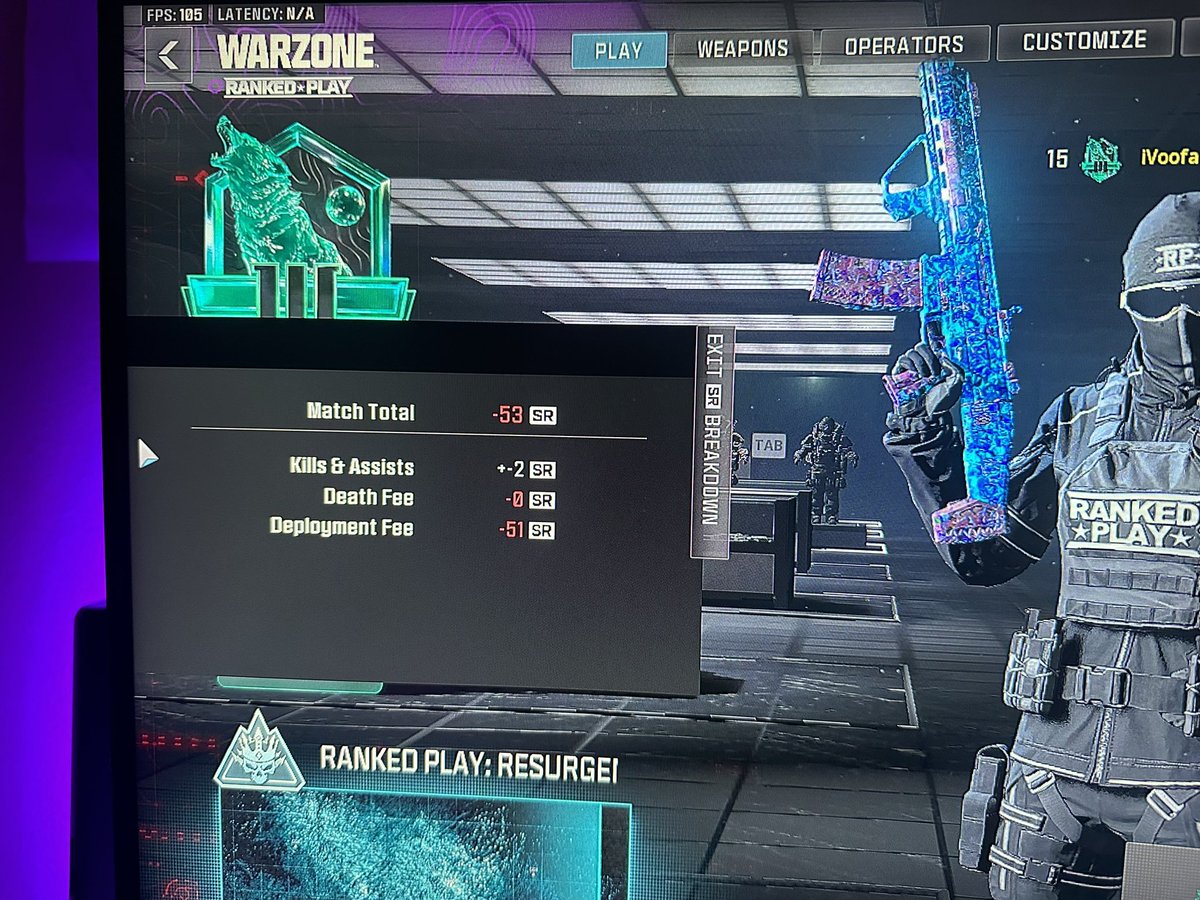 L2Troll69's tweet photo. @ATVIAssist how the fuck do I lose 53 SR on this game?! https://t.co/WkPyibUjH2