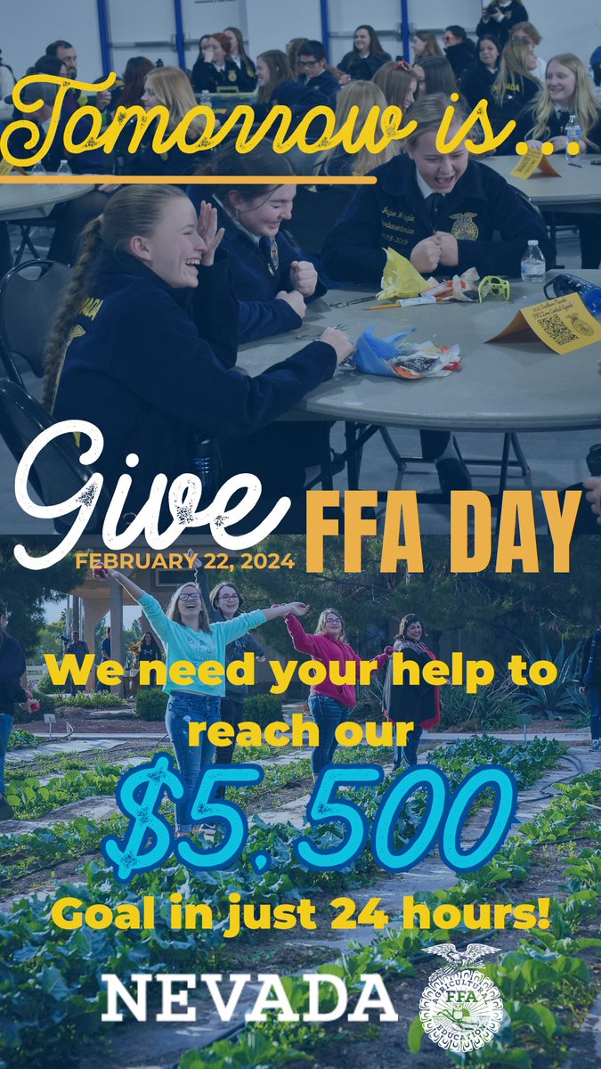❎2️⃣ DOUBLE YOUR IMPACT - thanks to a generous $15,000 donation from @americanagcredit , your donation will be doubled! We are grateful for this wonderful opportunity to inspire additional support.

🙌 Thank you your generosity and commitment to being part of #GiveFFADay !