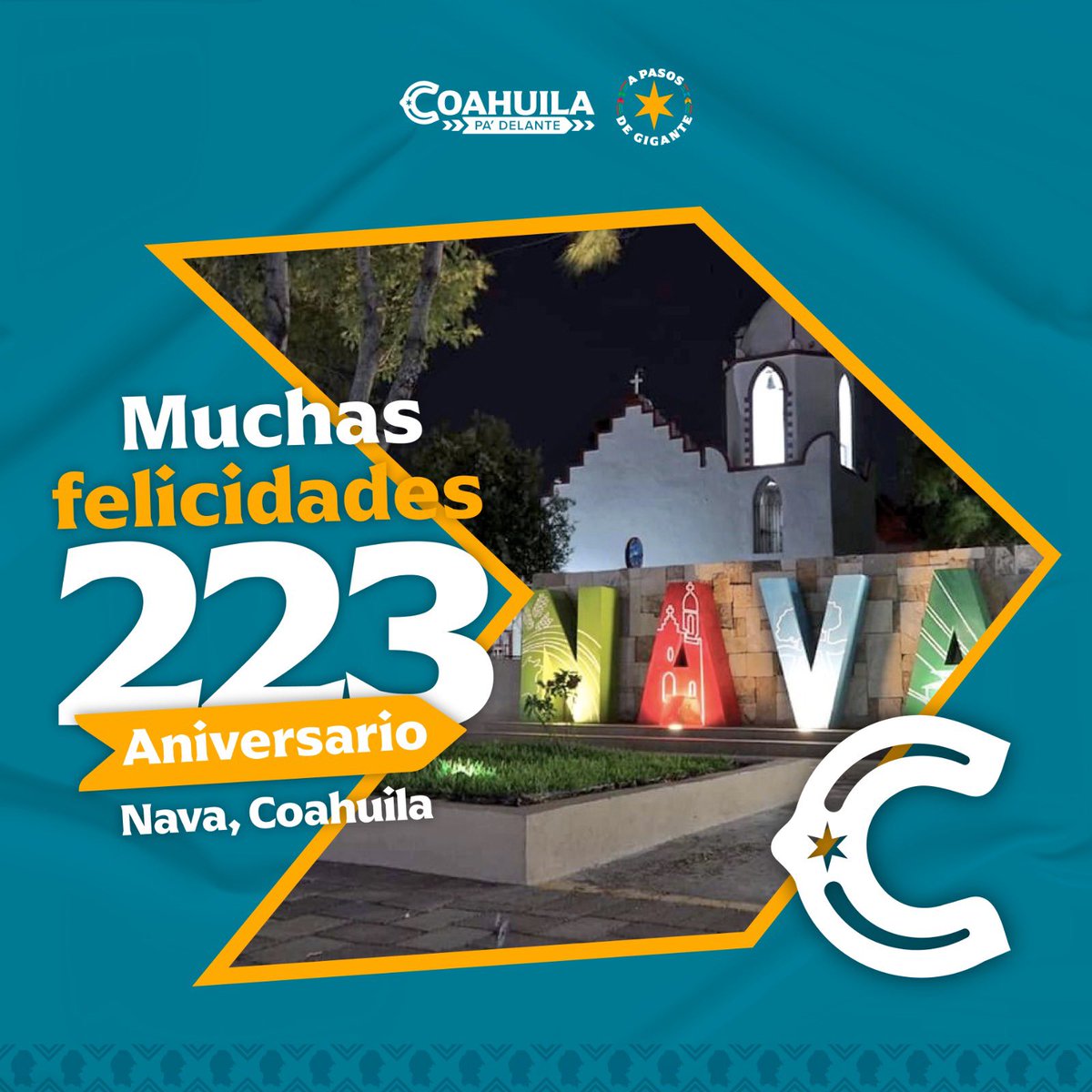 ¡Muchas felicidades para #Nava en su 223 aniversario!

#CoahuilaPaDelante #APasosDeGigante
<a href="/Nava_Coahuila/">Municipio de Nava</a> <a href="/pilyvalenzuelaG/">Pilar Valenzuela</a>