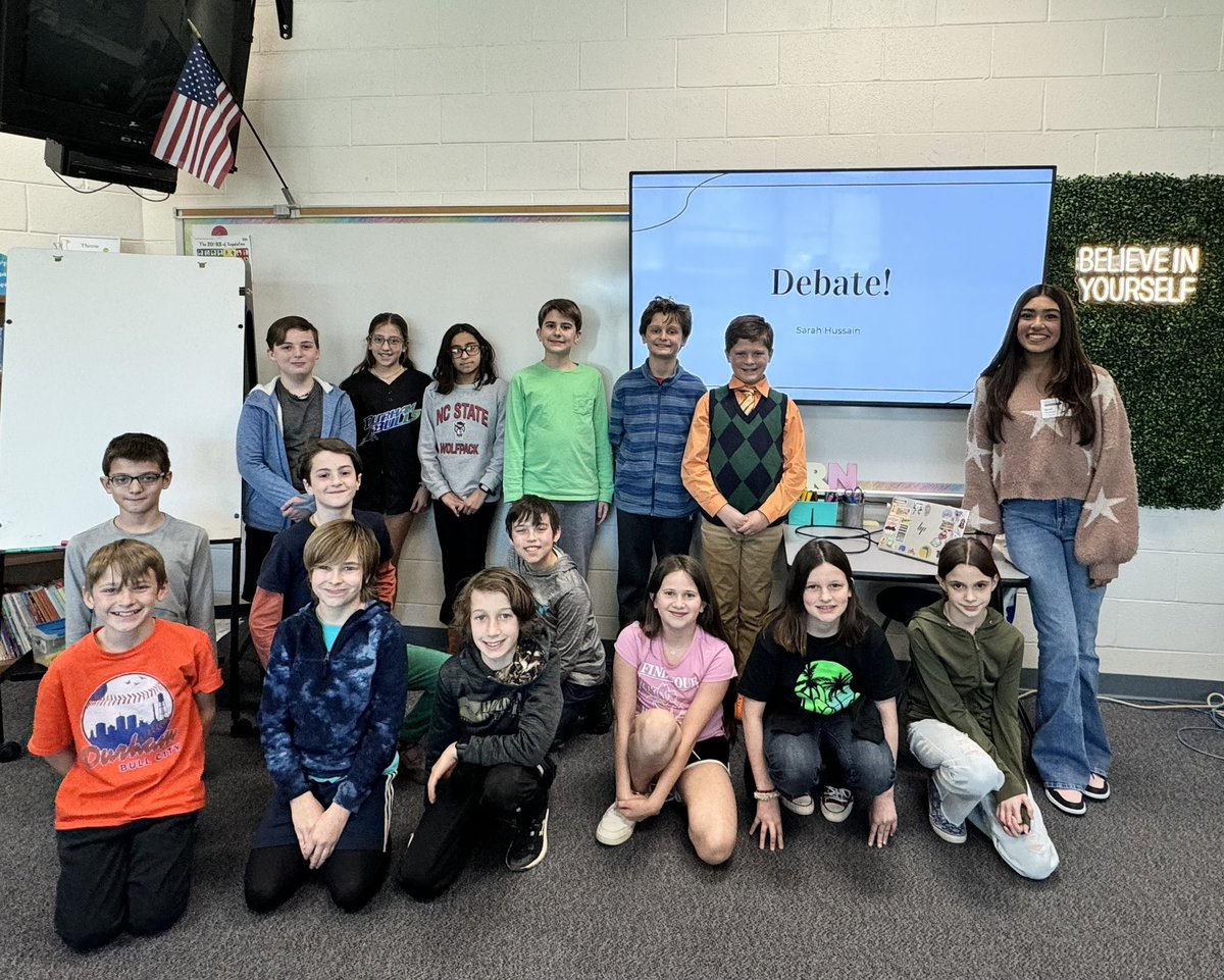 We were so lucky to have Sarah, a <a href="/CaryAcademy/">Cary Academy</a> debate team member, speak to a group of 5th graders preparing for their own debates. Some key takeaways from her presentation were to be prepared, understand both sides of a topic, and be confident!@cary_elementary