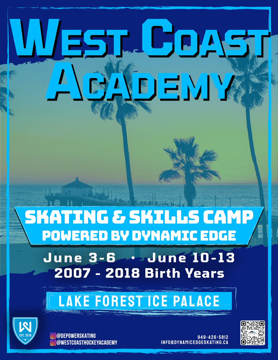 It’s here! Thrilled to announce the dates for our always popular California Skating &amp; Skills Camp!! This year we will offer 2 weeks of power skating &amp; skills (10U through 18U), along with 1 week of Dynamites (8U). Spots will fill up fast so don’t miss out!
lp.constantcontactpages.com/cu/meIC7Pi/24C…