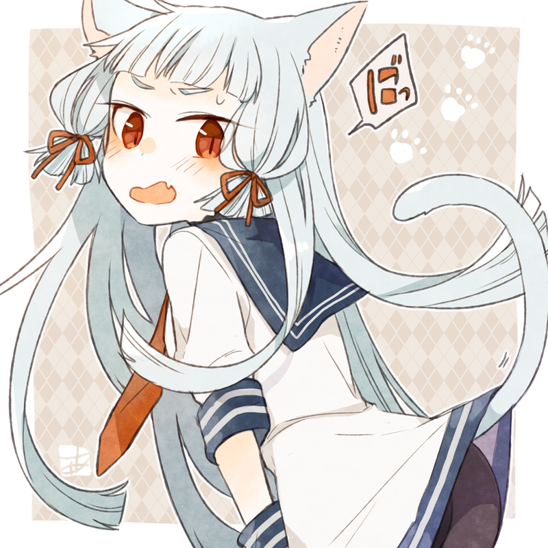 叢雲(艦これ) 「猫の日むにゃくも再掲」|あくのイラスト