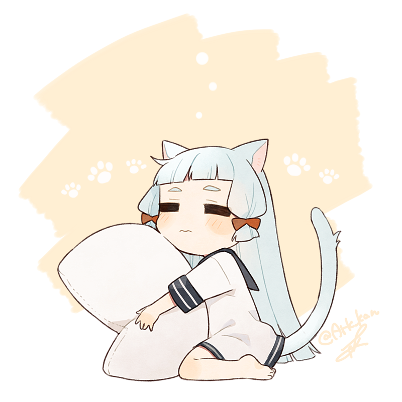 叢雲(艦これ) 「猫の日むにゃくも再掲」|あくのイラスト