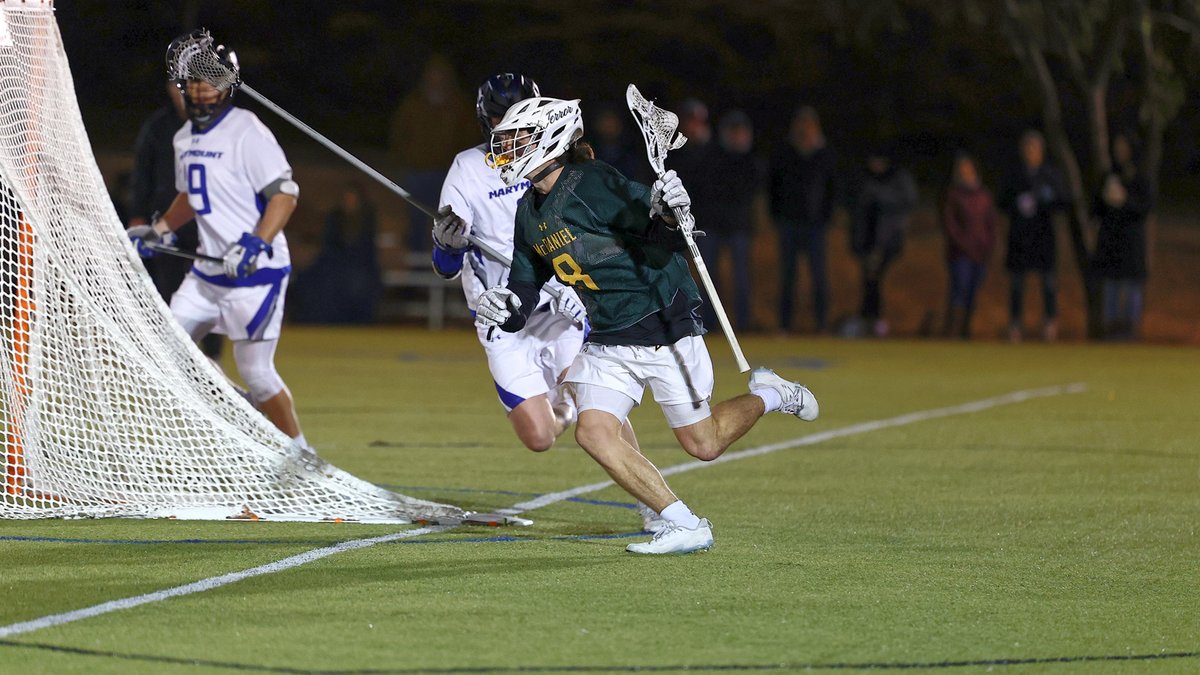 Junior Jason Fritz had a hand in seven of the team's nine goals as <a href="/McDaniel_MLAX/">McDaniel_MLAX</a> opened the 2024 season with a 9-6 victory over Marymount (VA) Wednesday night at Long Bridge Park.

RECAP: bit.ly/3ORlU7O 

📷 <a href="/d3photography/">d3photography.com</a>  #GetOnTheHill #d3lax