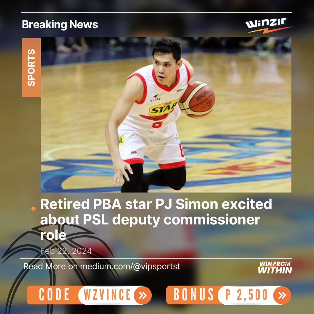 Retired PBA Star PJ Simon Thrilled About PSL Deputy Commissioner Role

Bet on sports and games at WinZir ⚡- licensed by PAGCOR. You may register using promo code 'WZVINCE' or this referral link: 
affiliates.winzir.ph/links/?btag=11…

#winzir #WinFromWithin #PlayResponsibly #basketball #PBA