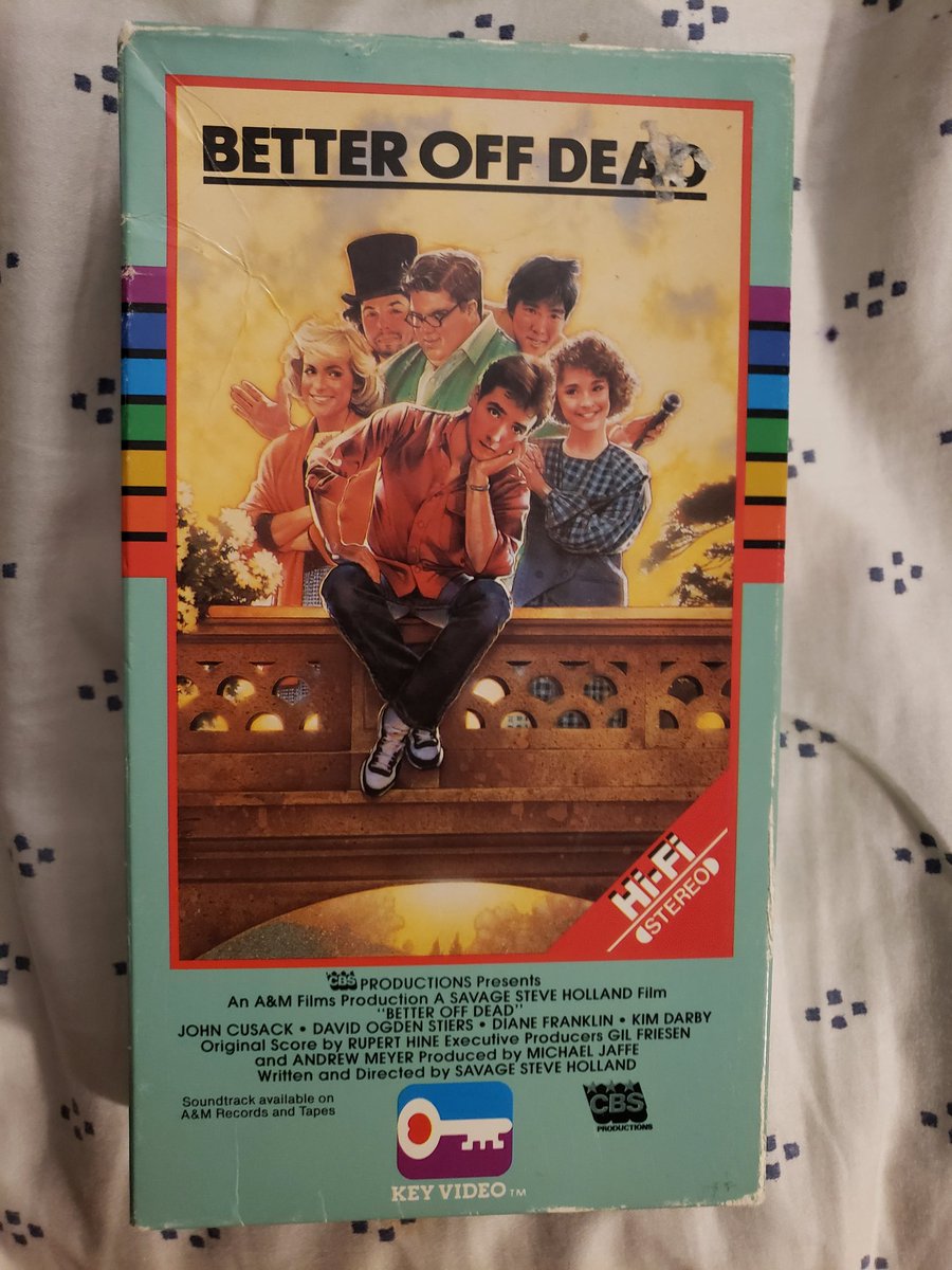 durandurantulsa's tweet photo. Now showing on @durandurantulsa's Flashback Theater 🎥... Better Off Dead (1985) on glorious vintage VHS 📼! #movie #movies #comedy #teen #betteroffdead #curtisarmstrong #aarondozier #AmandaWyss #DianeFranklin #kimdarby #DavidOgdenStiers #chuckmitchell #scooterstevens... https://t.co/E4mQX8JBzU
