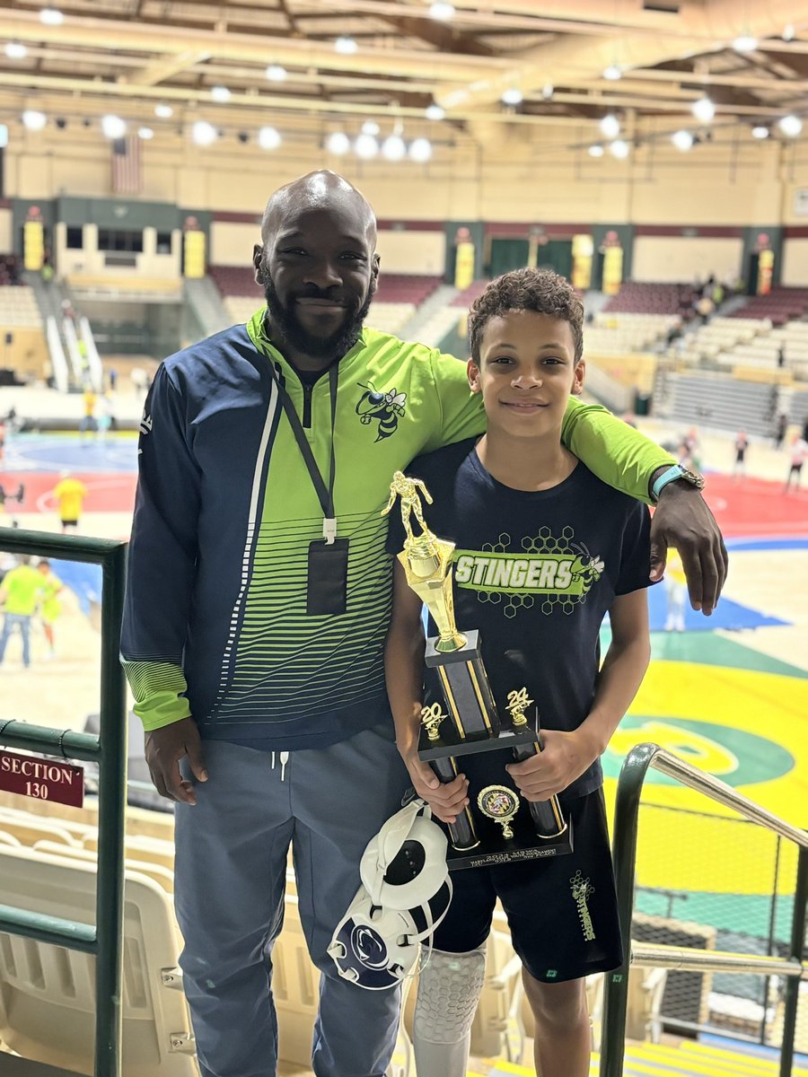 MalcolmJake's tweet image. The difference a year makes! Miles took home some hardware by placing 5th at states this year!! 🦾🤼‍♂️🏆