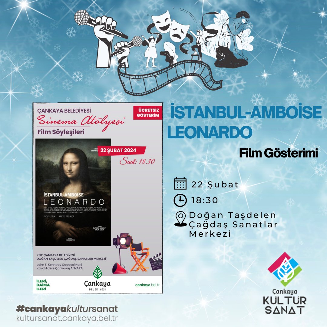 Türk resim sanatının usta isimlerine ait Masterclass film serisine ait "İstanbul-Amboise Leonardo" bugün ücretsiz gösterimi olacak.🎬

👉🏻Etkinlik ücretsizdir
Sanatseverleri bekliyoruz.😊

#çankayakültürsanat #film #masterclass #sanat #istanbul #leonardodavinci #kültür #Çankaya