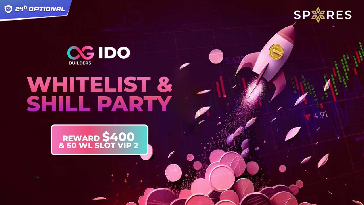 EmberNetwork_io's tweet photo. 📢 @Spores_Network 𝘅 @OGamesBuilders 𝗪𝗟 𝗚𝗜𝗩𝗘𝗔𝗪𝗔𝗬 & 𝗦𝗛𝗜𝗟𝗟 𝗣𝗔𝗥𝗧𝗬

🎁 Total Prizes: $400 worth of $OGBX & 50 Whitelist slots
This reward is only for users who complete all the tasks below!

➡️ JOIN NOW: https://t.co/ZjSe7PbNud

🌟 For Shill Party: Top 5 Best Shillers will receive $20/each
🌟 For WL & Giveaway Campaign: 
30 lucky active participants will receive $10/each
50 lucky participants will receive 1 WL/each

$OGBX tokens will be distributed 1 week from listing date

⏰ Deadline: 10 AM UTC, 25th Feb

Create, Play, Connect, and Earn in OGB Gaming Ecosystem 🚀
#SporesLaunchpad #OpenGamesBuilders #Giveaway #Airdrop