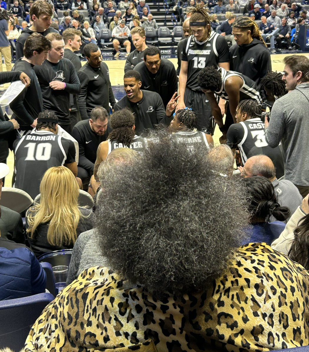paquette_jim's tweet photo. Afroman with an excellent view of @PCFriarsmbb @Englishscope24 and the winning team’s bench.
#BecauseHeGotHigh https://t.co/orI1FaxSSN