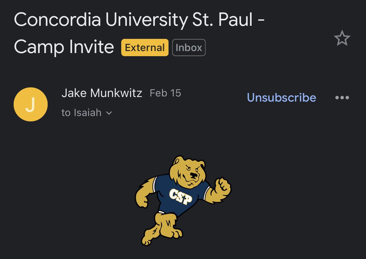 SlipOffZay's tweet photo. Thank You Coach Munkwitz and CSP coaching staff for reaching out and inviting me out to CSP campus and to camp this summer I am looking forward to this opportunity and meeting all you coaches!#GoGoldenBears @NWahlScouting @PrepRedzoneMN @my7on7 @TNTACADEMY1 @GoMVB @OJW_Scouting https://t.co/BUHeOtqzcg