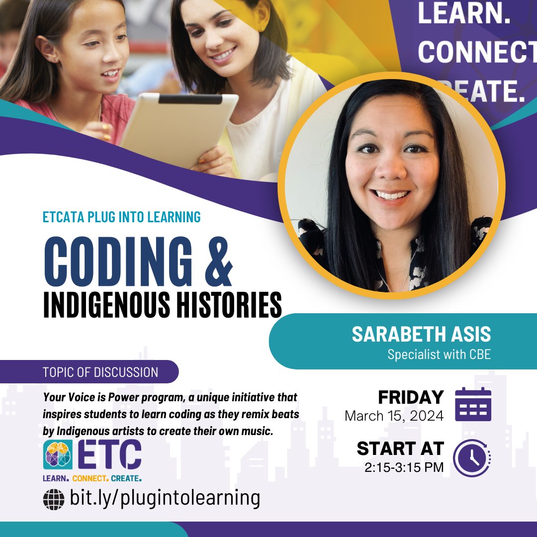 🌟 Meet @sarabethasis at 'Plug Into Learning'! An ed tech specialist from Calgary Board of Education, she's sharing how CBE leverages the 'Your Voice is Power' program to blend coding with Indigenous music for grades 7-12. 🎶💻 #PlugIntoLearning #EdTech #CodingInMusic #abed