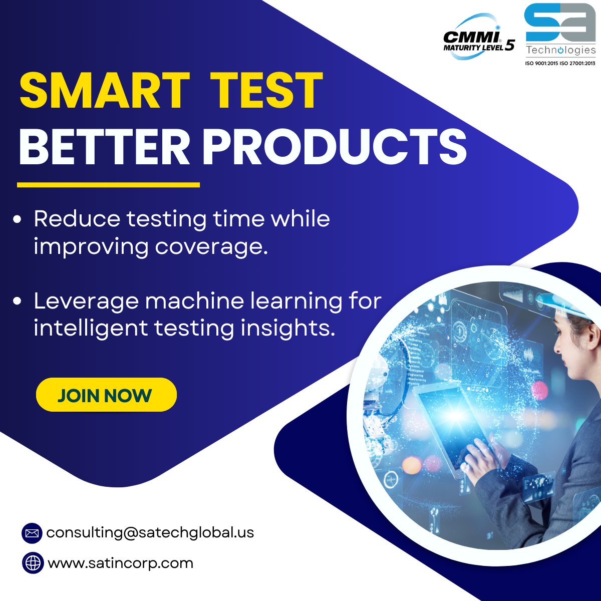 SatechGlobal's tweet image. Revolutionize your QA process with AI for Test Optimization – Where intelligence meets efficiency.

contact us: consulting@satechglobal.us
visit us: satincorp.com/qa-automation/ 

#aitestoptimization #smarttesting #qualityassurance #machinelearning #satechnologies #satincorp #QA