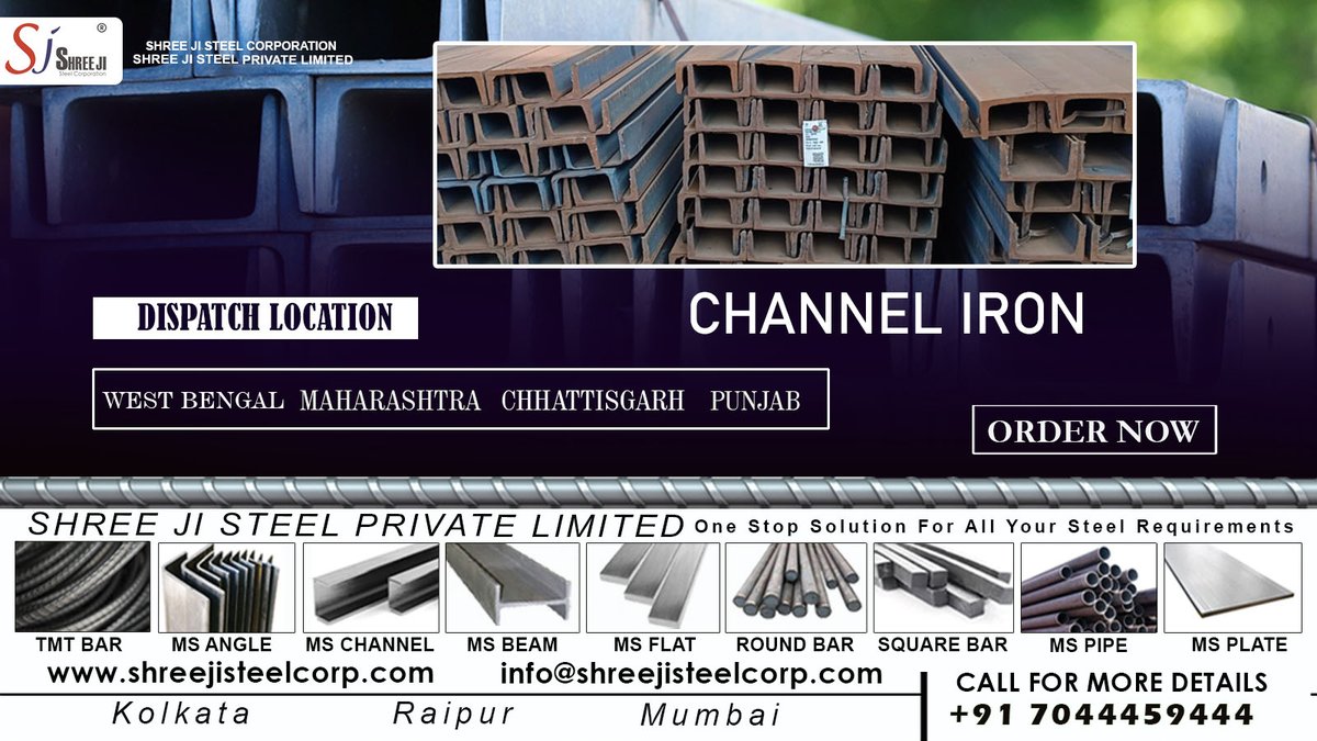 shreejisteel1's tweet image. Shree Ji Steel Private Limited, formerly known as Shree Ji Steel Corporation, operates as a supplier and wholesaler of Channel Iron. #shreejisteel #mschannel #mschannels #cchannel #ismc #ironchannel