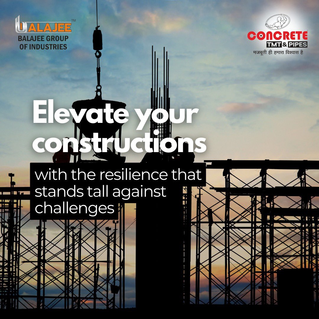 concretetmt's tweet photo. Unleash the unmatched strength of Concrete TMT! 🏋️‍♂️ From foundations to frameworks, trust in the solidity that defines excellence. Elevate your constructions with the resilience that stands tall against challenges. Concrete TMT – Where strength meets endurance. 💼🏡 #ConcreteTMT https://t.co/7ai043aYUh