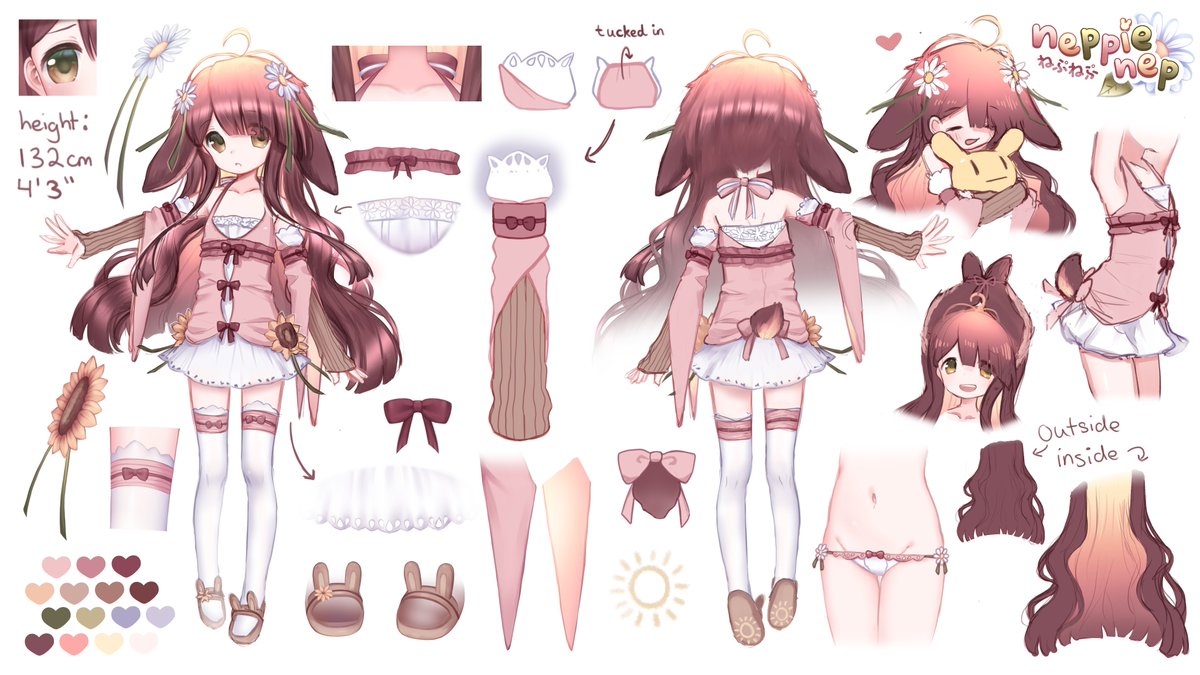 ref sheet number 1 for my vtuber model!!! 🍡☀️
part 2 will be soon for alt outfit/hairstyle/accessories!! :)
#neppics