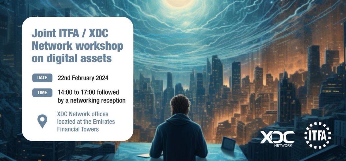 AnilChinchawale's tweet photo. Join us at the #ITFA / #XDCNetwork Workshop on Digital Assets. Calling all finance and tech enthusiasts to explore the "Use of Digital Assets across Trade Origination and Distribution." Don't miss out on this insightful fintech event! #DigitalAssets #FintechWorkshop #Web3 https://t.co/jfevBXirnB