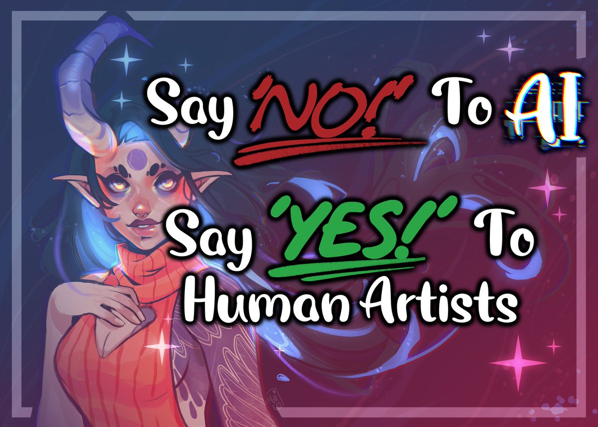 ✨️Human Artist Share✨️

 Sick of seeing AI Generated Nonsense. Let's support human artists ♡

💜 Post your work and tell us about what you do! 🤗
💚 Support others
💜 Optional - share!

📛No N/F/Ts, No AI, Keep it SFW📛