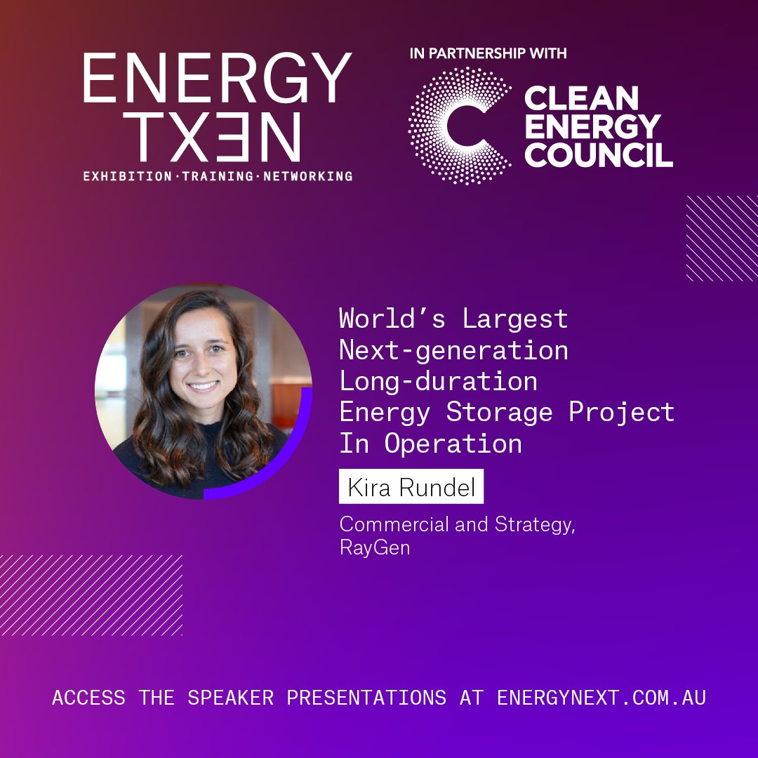 This #EnergyNextAU 2023 session with Kira Rundel from <a href="/RaygenResources/">RayGen</a>  described RayGen's new technology, discussed the world-leading 50MWh project, and provided an outlook for future projects in development.

Access the FREE speaker presentations here energynext.com.au/en-gb/educatio…!