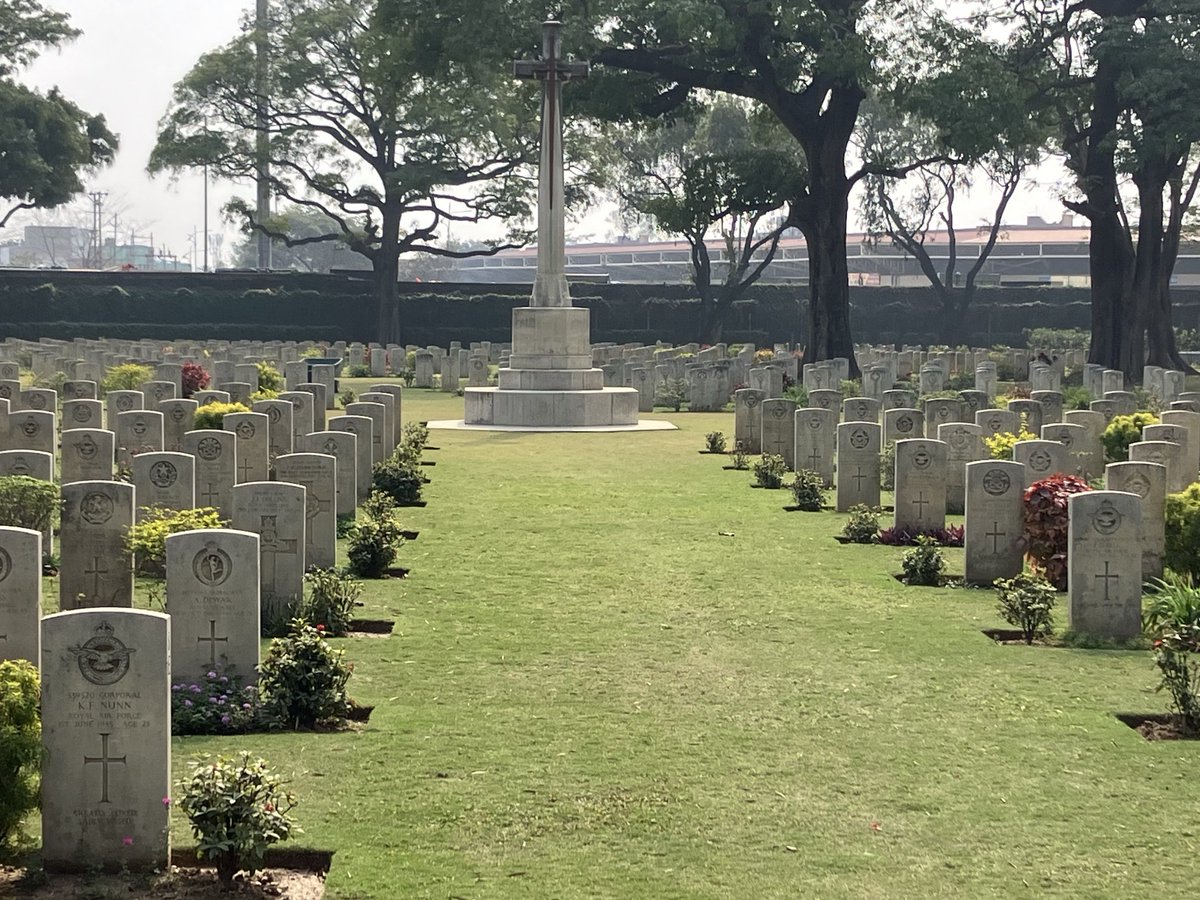 Beautifully cared for war graves memorial in Ranchi