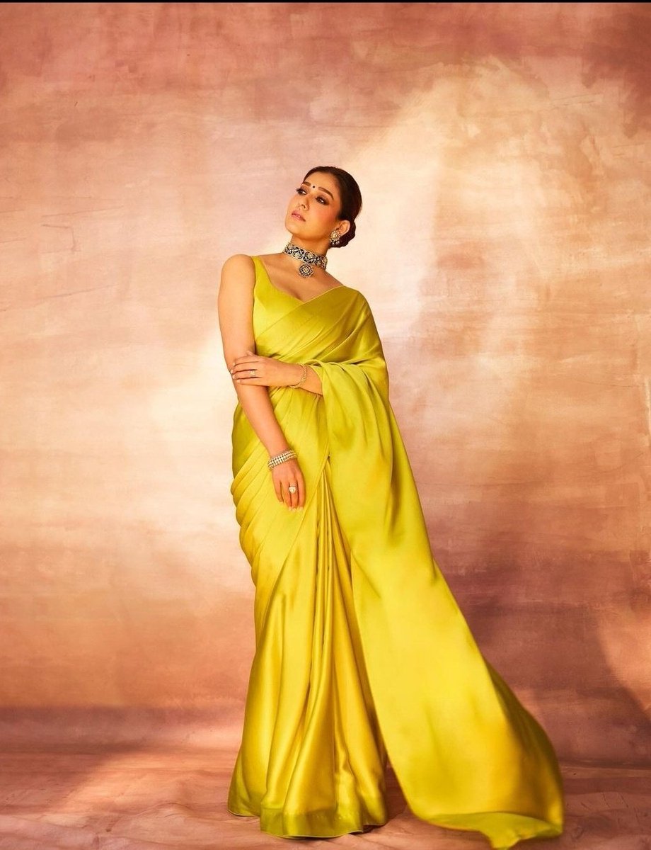 Golden goddess Nayanthara embodies timeless beauty in this elegant yellow ensemble 💛 #Nayanthara #DadasahebPhalkeAwards2024