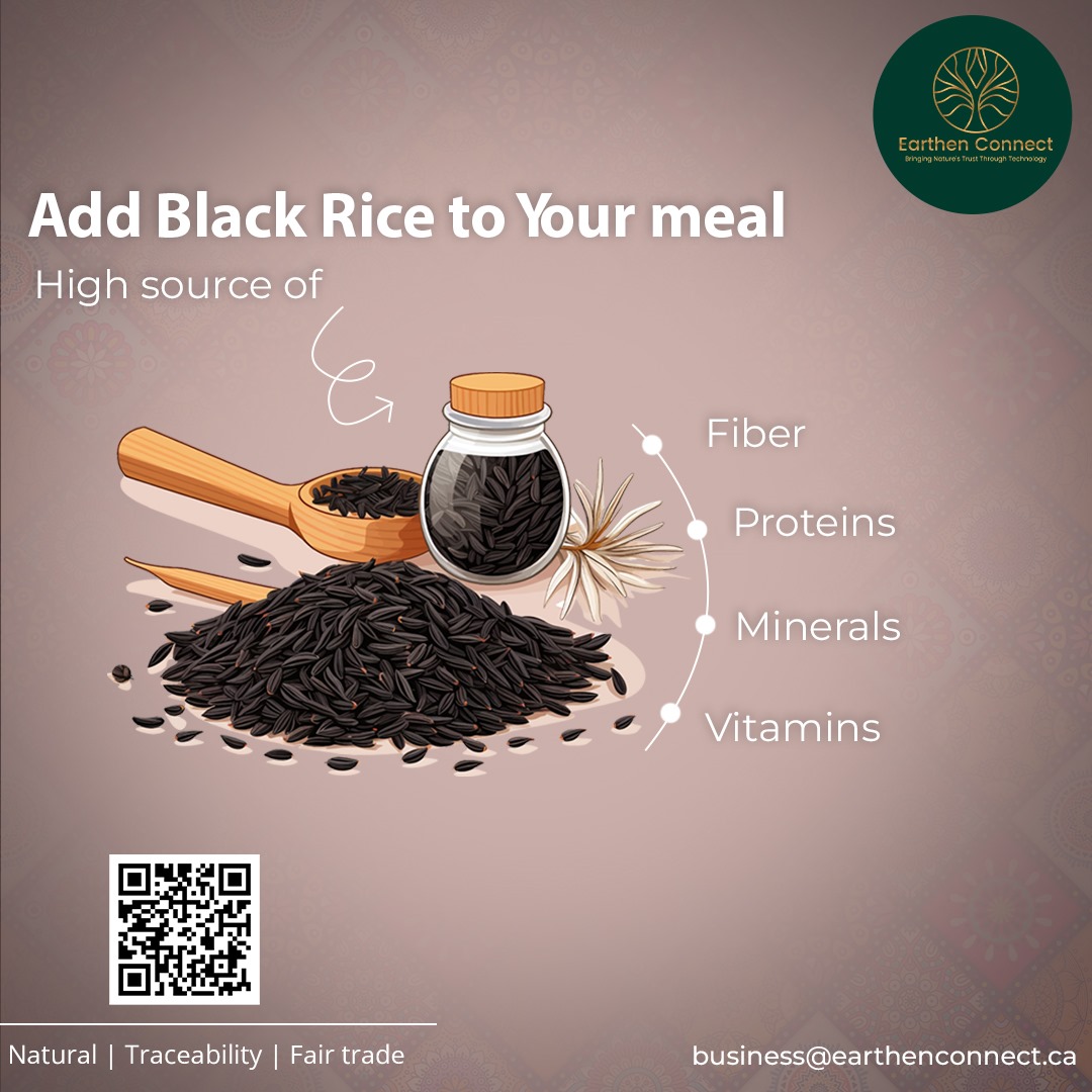 Boost your meal with the goodness of Black Rice! 🌾
#EarthenConnect #BlackRice #SustainableEating #NutritionalPowerhouse #Antioxidants #HealthyChoices #FarmToTable #PremiumGrains #Superfood #EatWellLiveWell #EcoFriendlyEating #DeliciousNutrition #SustainableSourcing #FoodieFaves