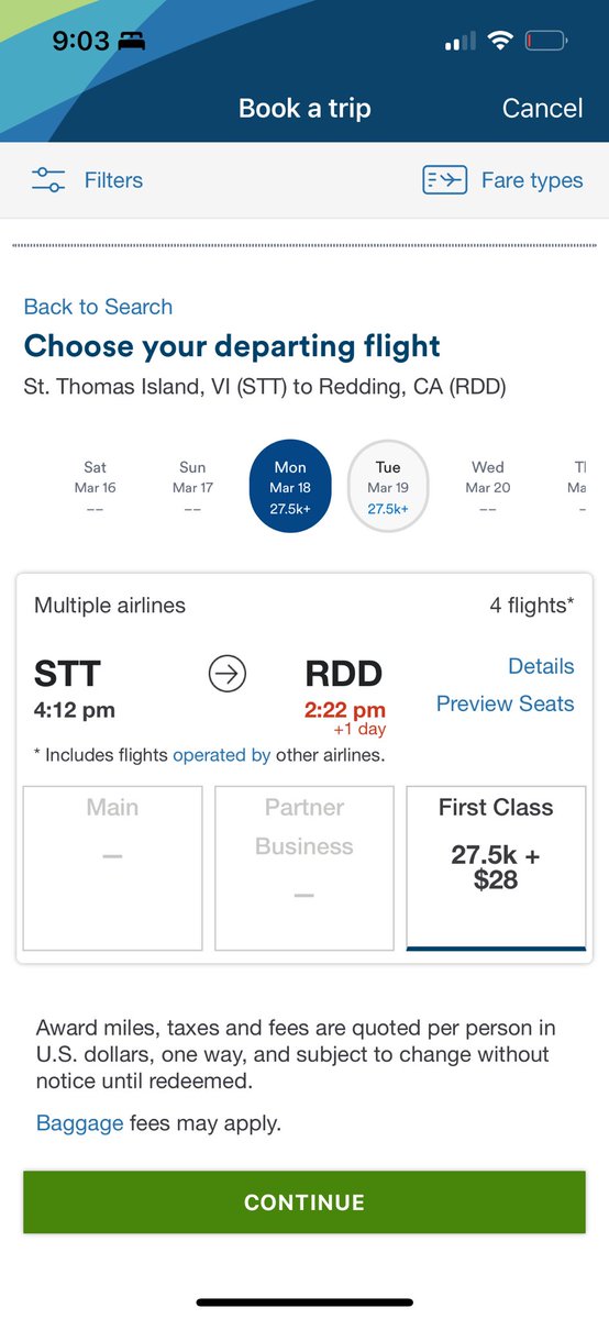 K_Mart_10's tweet photo. Hey @AlaskaAir , me again trying to book flights. How come the internet browser doesn’t show reward flight availability for a route, but when searching on the app it has options? https://t.co/o72sTTGrHc