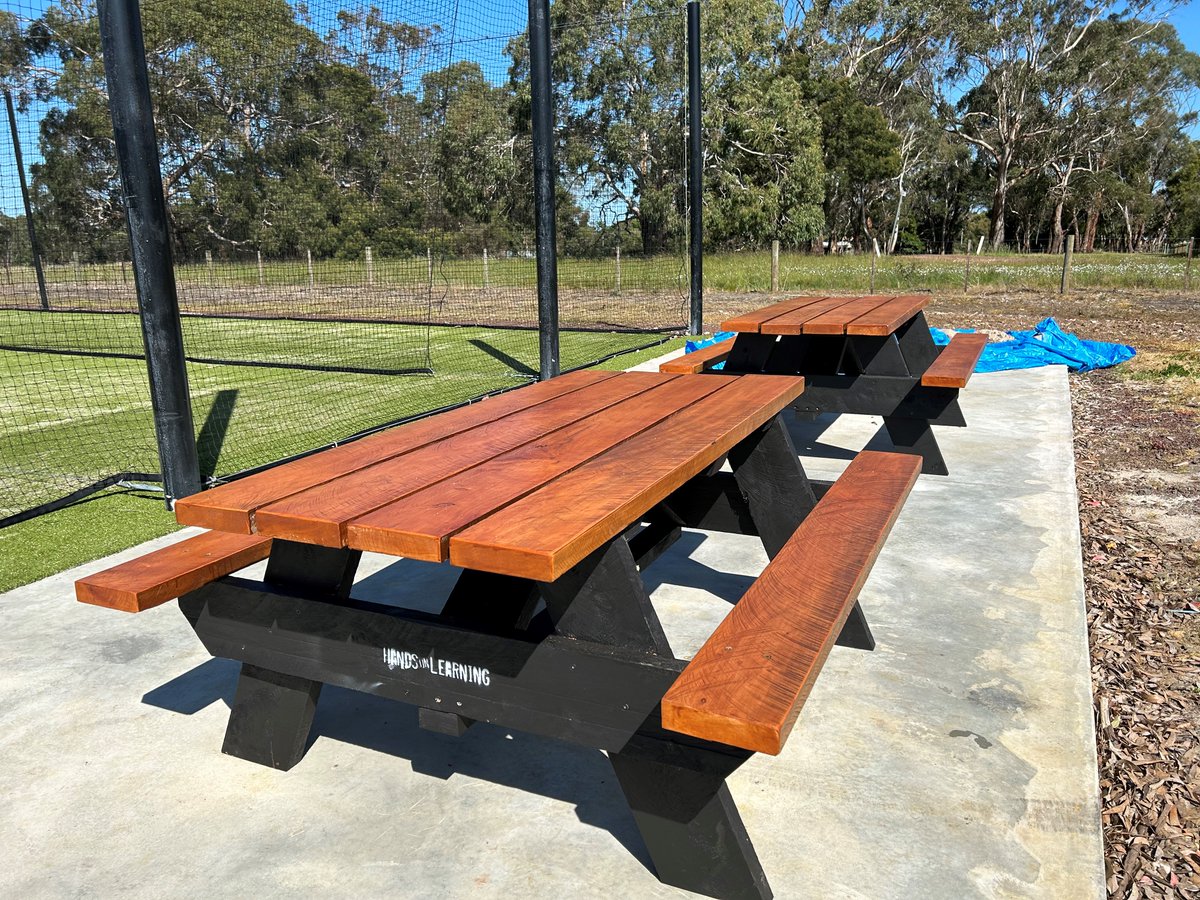 The community can enjoy a break at cricket on these tables thanks to @handsonlearn at Hawksdale P-12 College! “The best thing about making the picnic tables for the cricket club was going out to my Grandad’s farm and showing everyone where the wood came from' - Year 7 Student.