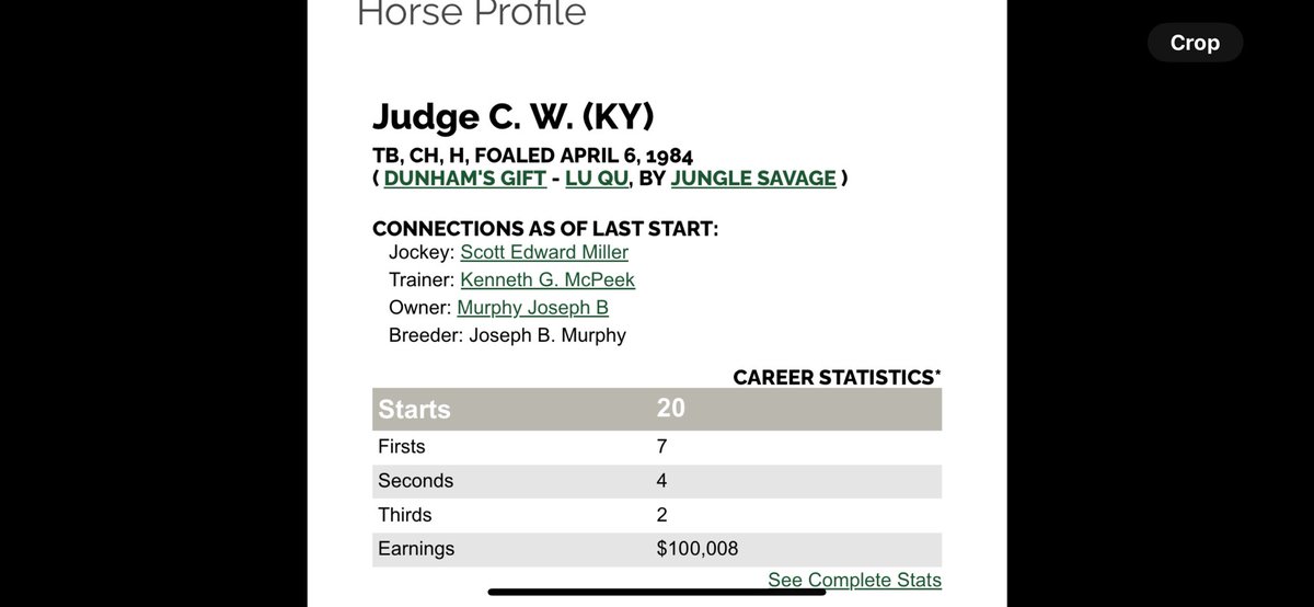 Thank You!! To everyone for kind messages. To staff,clients & horses for all they’ve done. What I’m most proud of was winning for Joe Murphy & @TurfwayPark where I began. Joe’s father, JB Murphy gave me a horse as a very young trainer in 1987. Judge CW was my 1st $100k earner 🐎