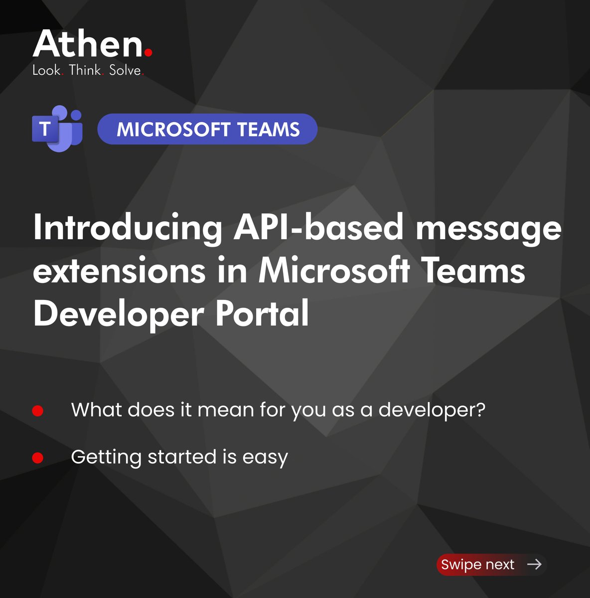WeAreAthen's tweet image. API-based message extensions were introduced in the Microsoft Teams Developer Portal. Check it out now!

#microsoft #api #developerportal #teams #msteams #techbits #athentechbits